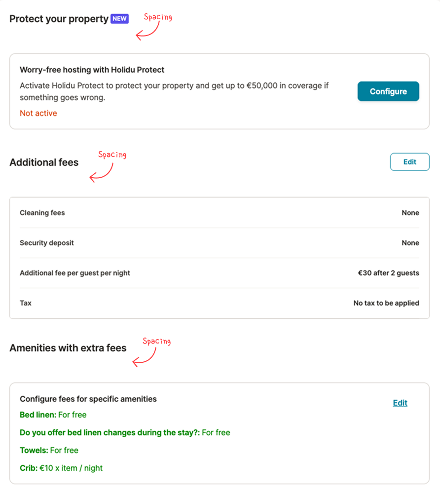 Something went wrong with these spacings
